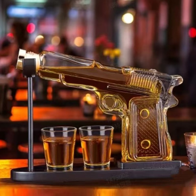 Cold Drink Dispenser - Sandhawk Glass Pistol Decanter Whiskey Vodka