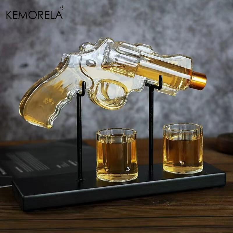 Cold Drink Dispenser - KEMORELA Revolver Glass Decanter Whiskey Glass