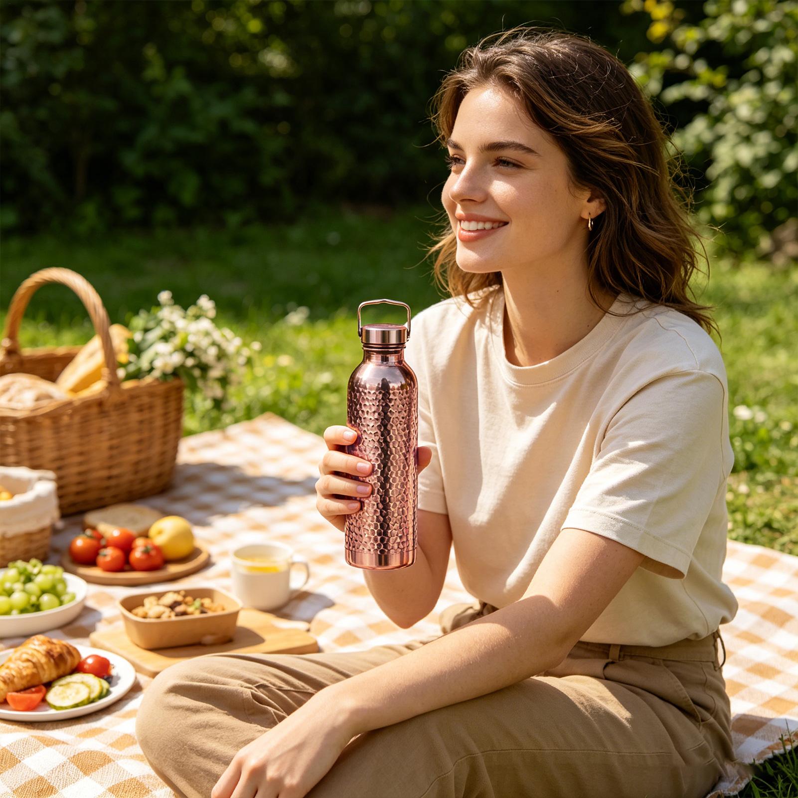 Commercial Kitchen Kettle - Pure Copper Water Bottle 800ml Portable