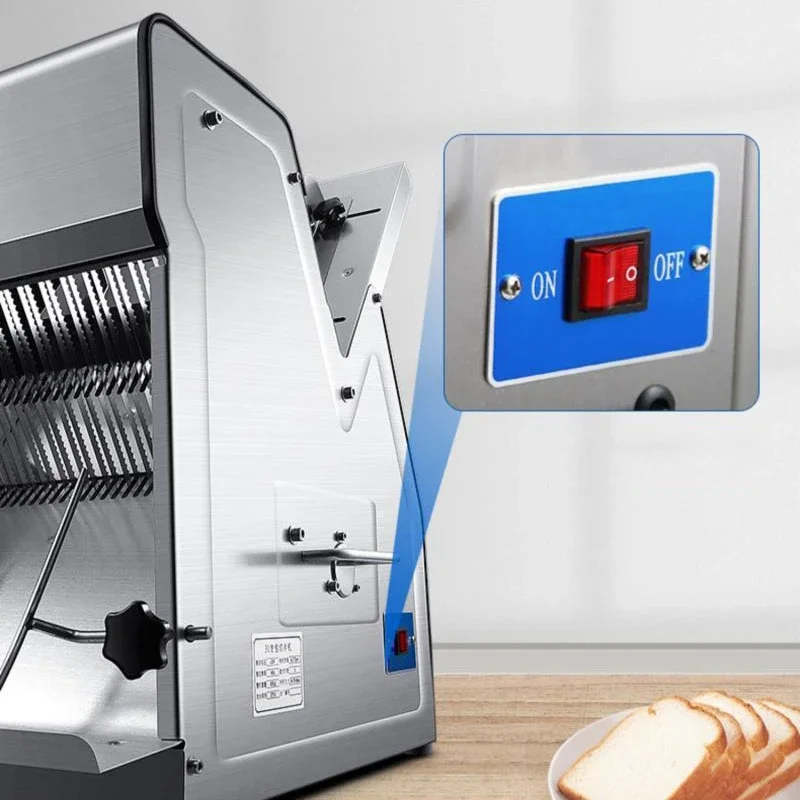 Commercial Bread Slicer - 220V/370W Commercial Multifunctional Bread Toast Slicer