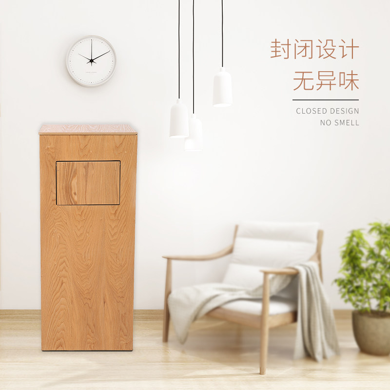 Commercial Kitchen Garbage Can - Nordic large commercial wooden trash can