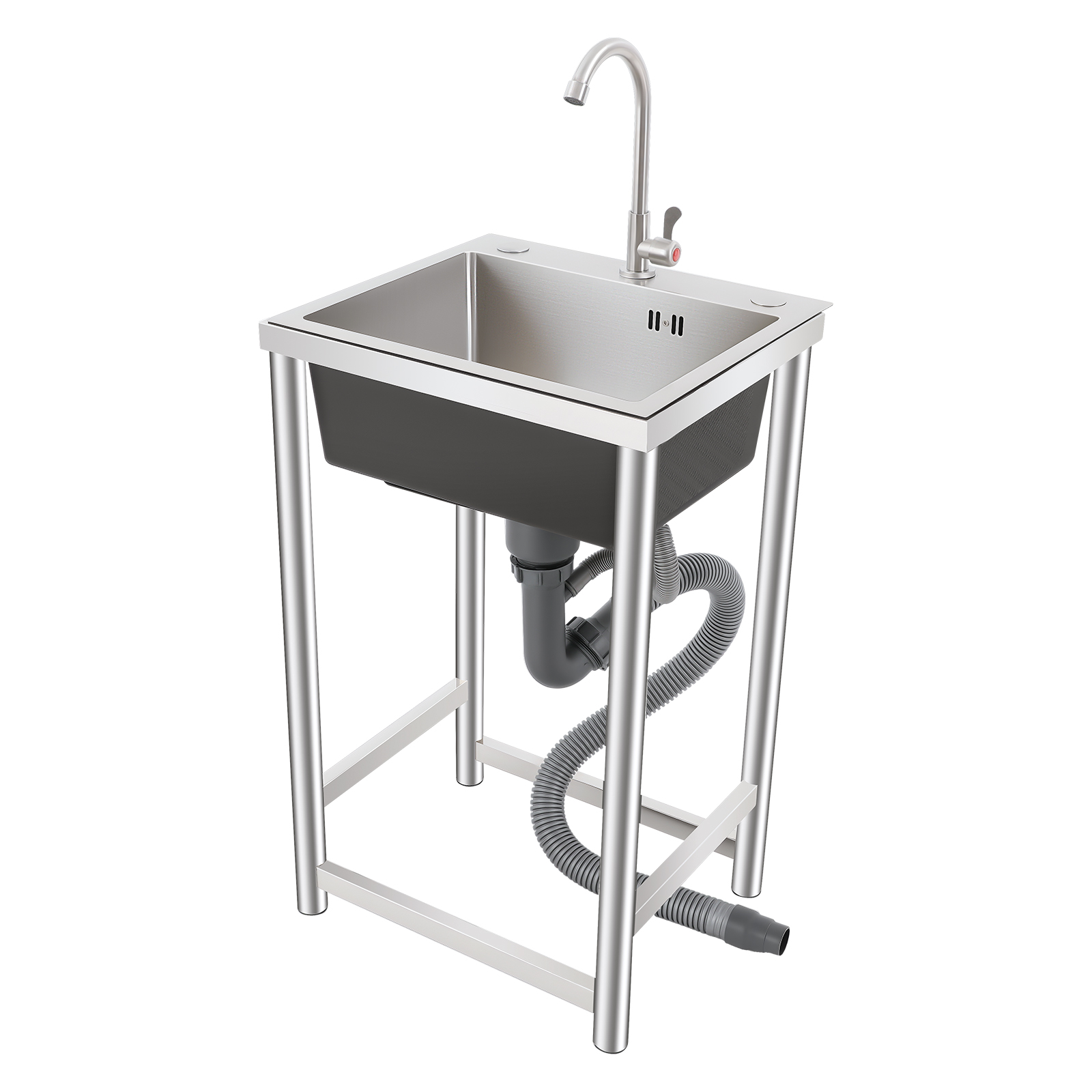 Commercial Kitchen Taps - Freestanding Kitchen Sink with 360° Faucet,