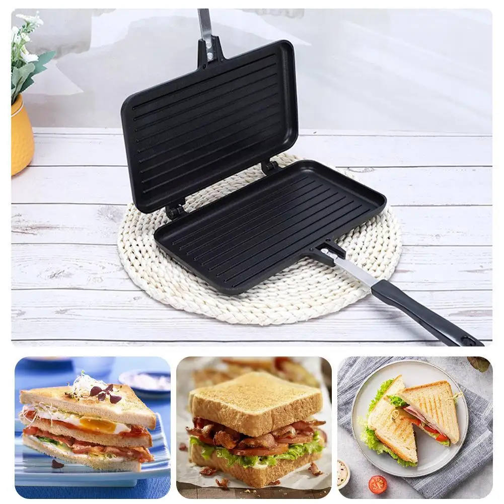 Crepe Maker Griddle - Double-Sided Frying Pan Non-Stick Sandwich Maker