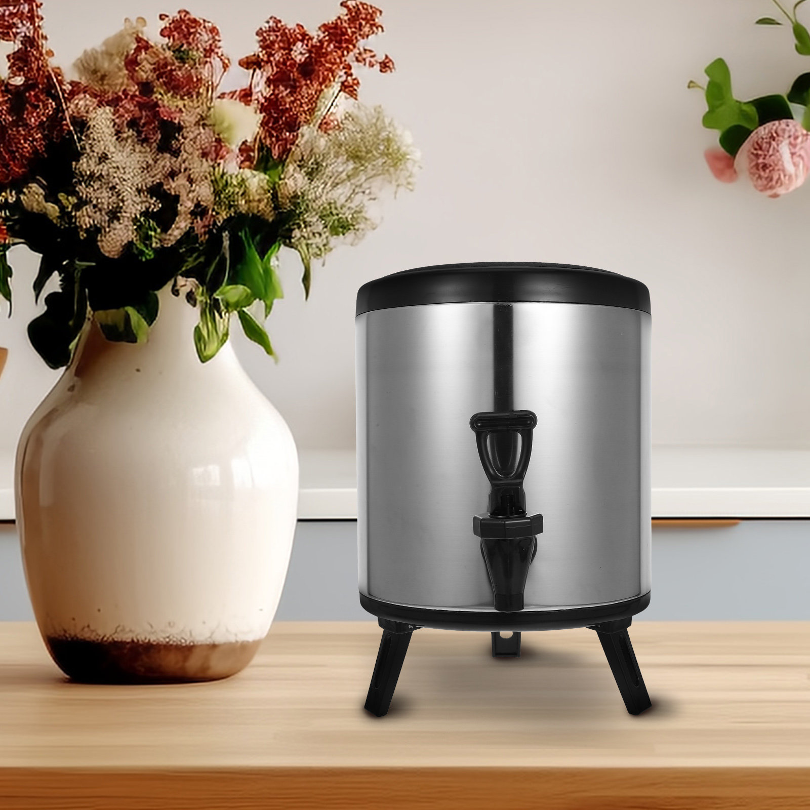 Cold Drink Dispenser - 6L Insulated Beverage Dispenser Stainless Steel
