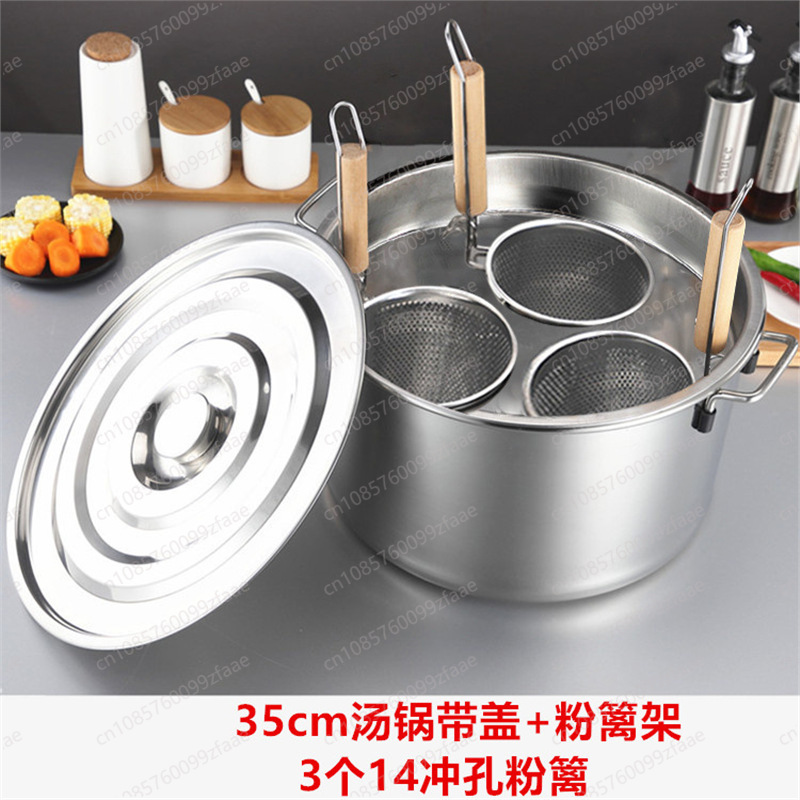 Soup Kettle Warmer - Stainless Steel Large Capacity Noodle Pot