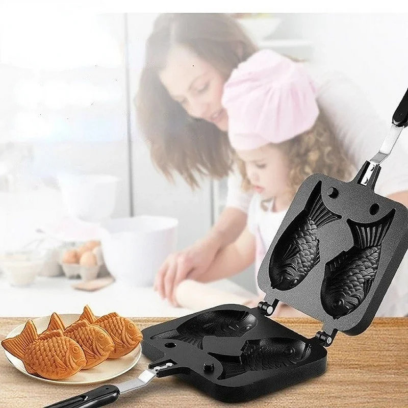 Crepe Maker Griddle - Kitchen Japanese Taiyaki Double Fish Shaped