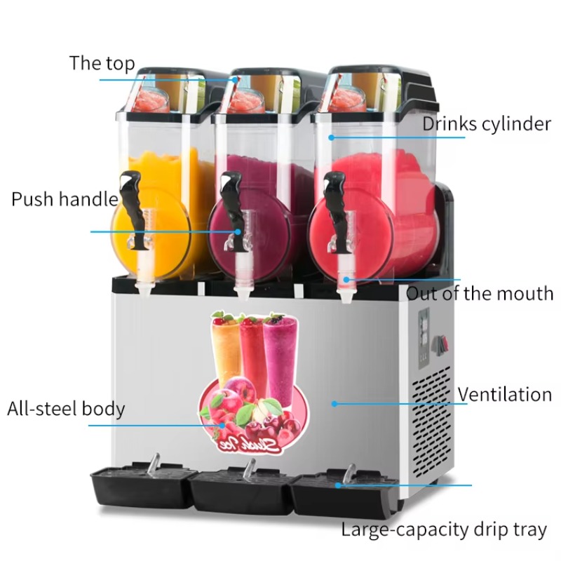 Cold Drink Dispenser - Automatic Commercial Slushy Machine, 36L Capacity,