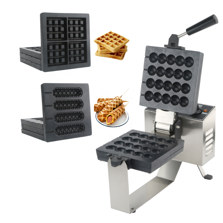 Commercial Kitchen Plumbing - 4-Slot Waffle Baking Unit, Removable Plate