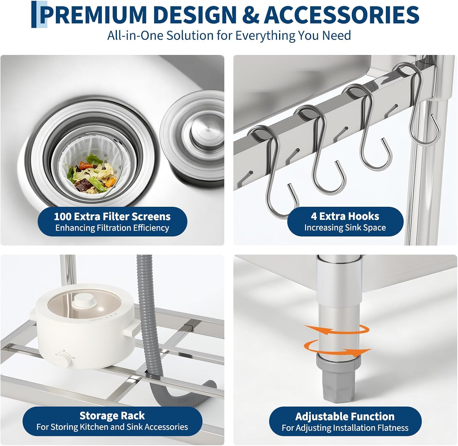 Stainless Steel Utility Sink W - Commercial Kitchen Taps 评论和价格