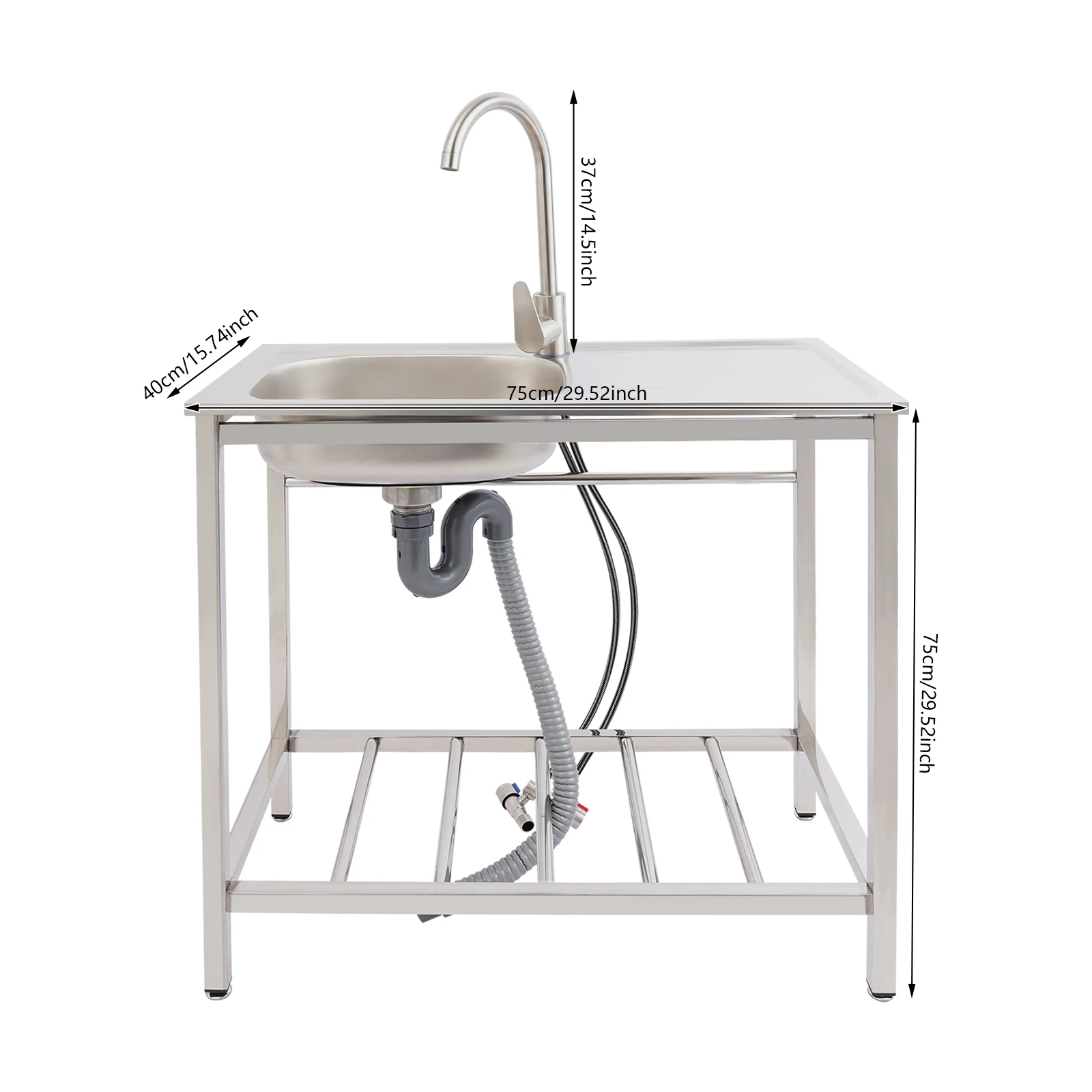 Stainless Steel Sink Free Stan - Commercial Kitchen Taps 评论和价格