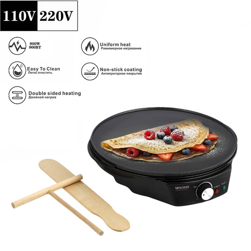 110V Electric Crepe Pan Pancak - Crepe Maker Griddle 评论和价格