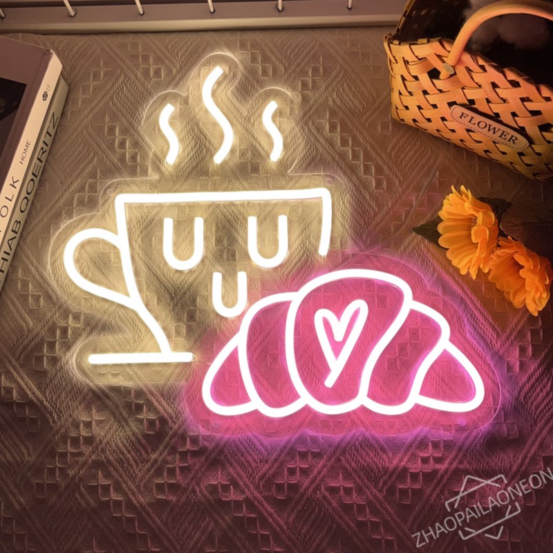 Coffee Bread Neon Sign Croissa - Commercial Kitchen Light 评论和价格