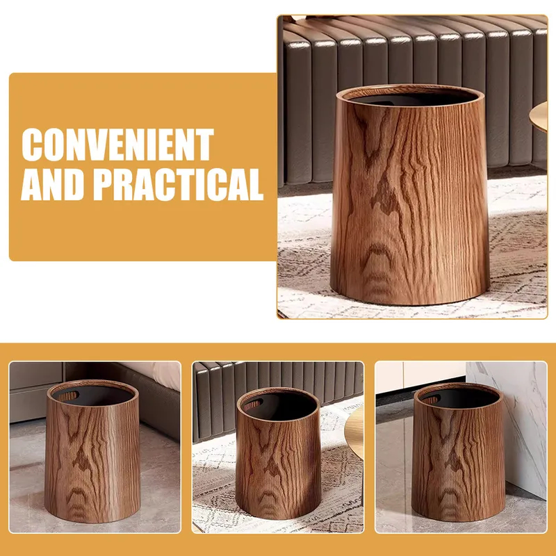 Durable Wood Grain Garbage Can - Commercial Kitchen Garbage Can 评论和价格