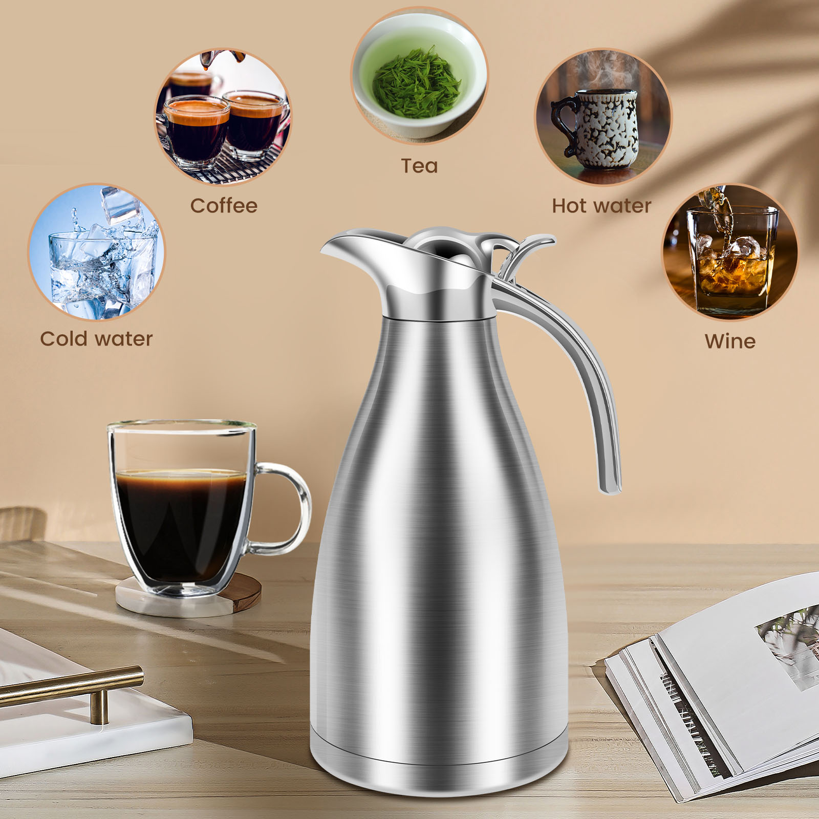 Kitchen Thermal Kettle 2000ml  - Commercial Kitchen Kettle 评论和价格