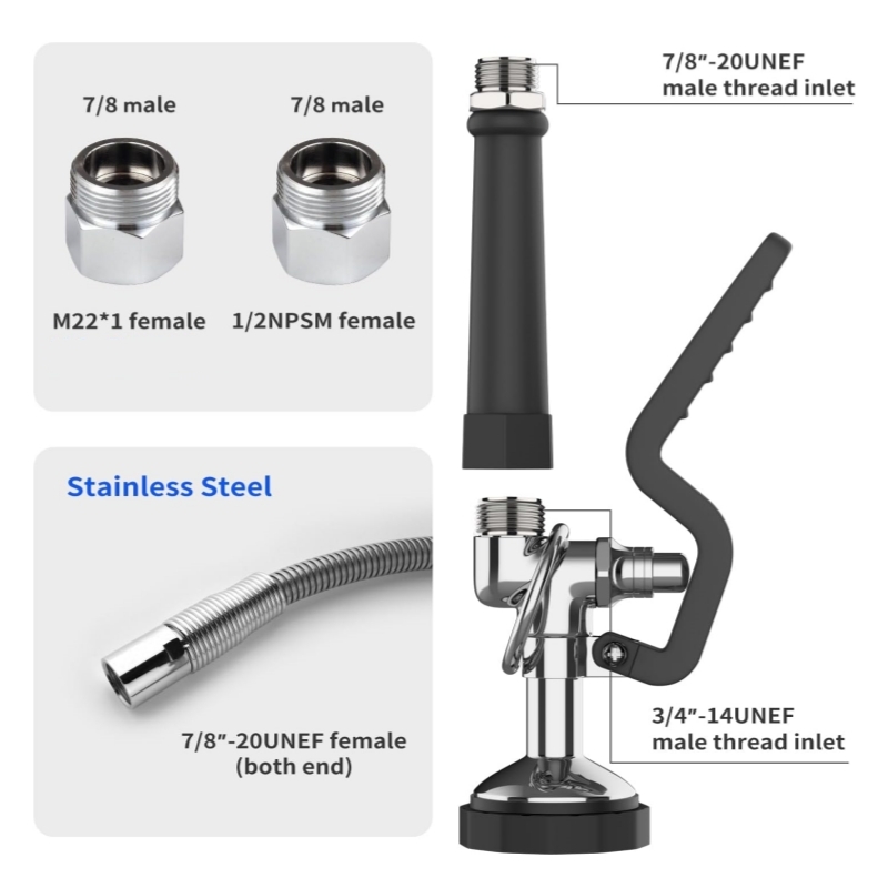 45” Stainless-Steel Hose with  - Commercial Kitchen Taps 评论和价格