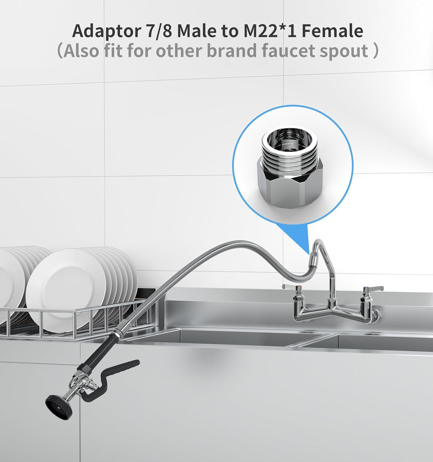 45” Stainless-Steel Hose with  - Commercial Kitchen Taps 评论和价格