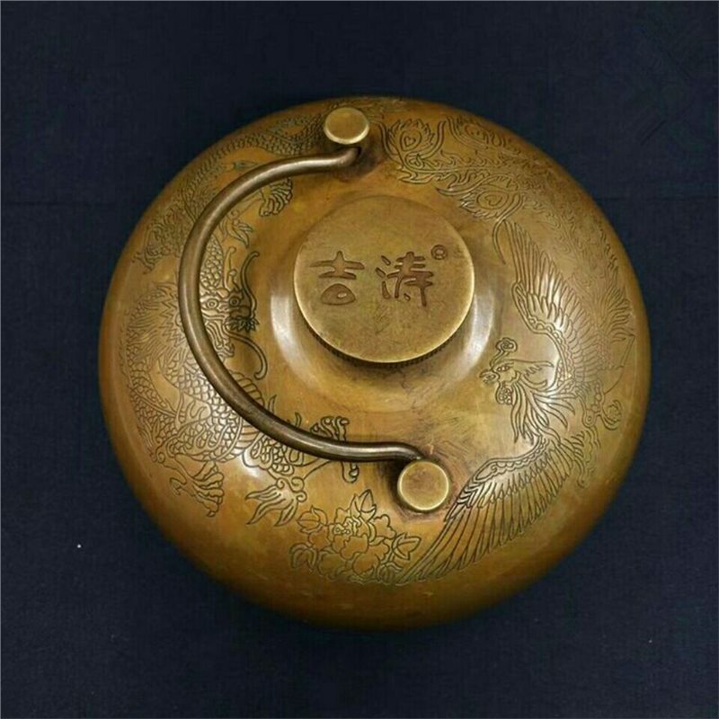 Dragon and Phoenix Brass Hand  - Soup Kettle Warmer 评论和价格