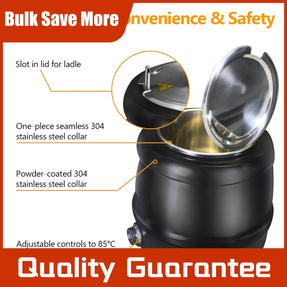 10L Soup Kettle with Lid Hinge - Soup Kettle Warmer 评论和价格