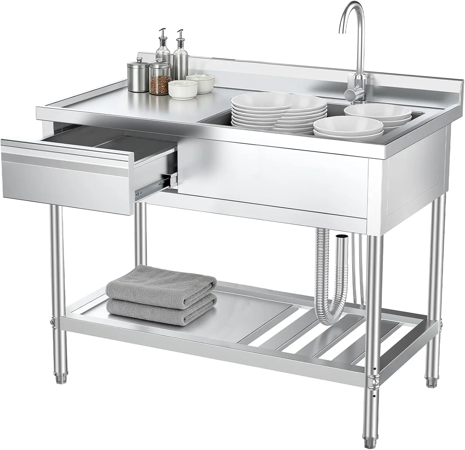Stainless Steel Utility Sink w - Commercial Kitchen Plumbing 评论和价格