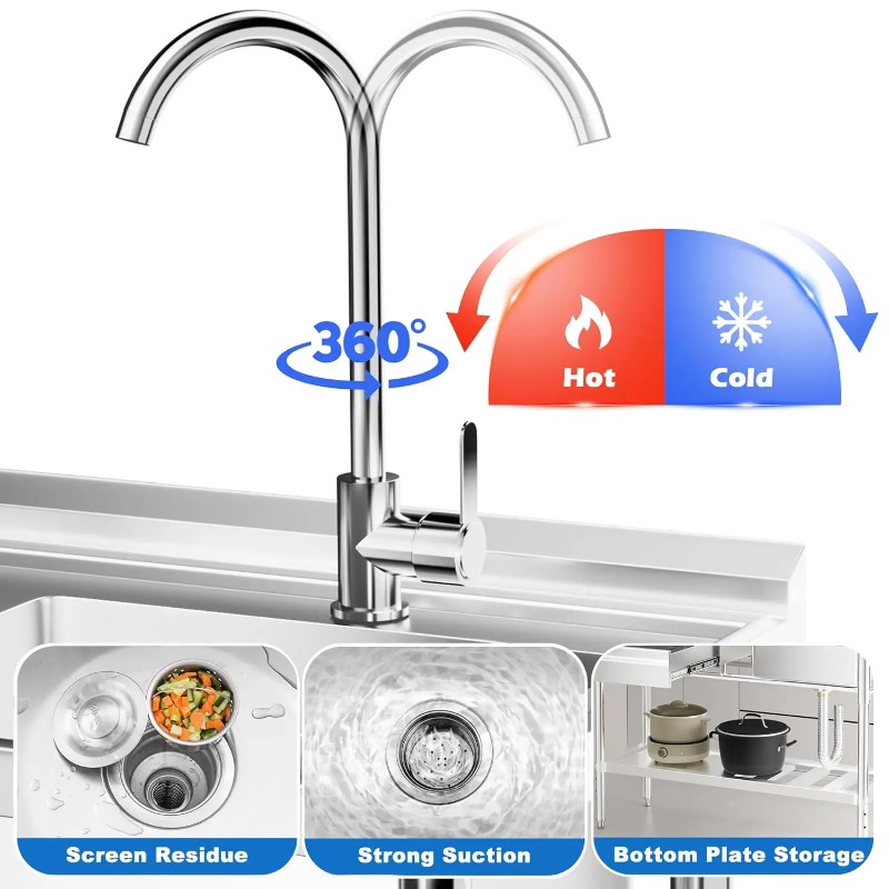 Stainless Steel Utility Sink w - Commercial Kitchen Plumbing 评论和价格