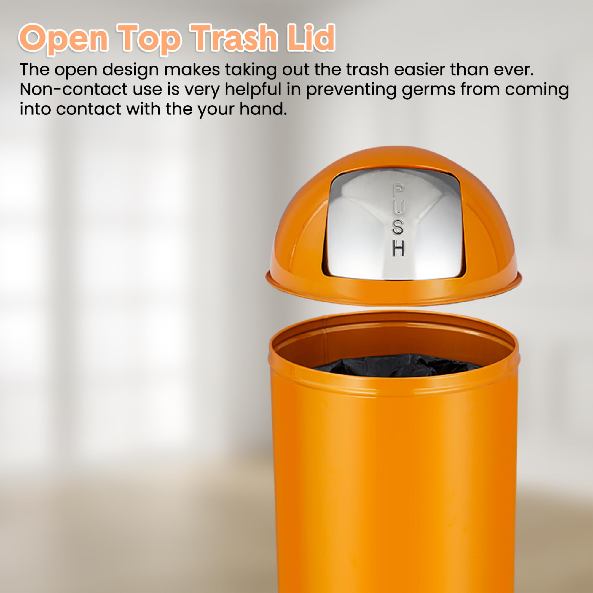 65 Liter Push Lid Trash Can, 1 - Commercial Kitchen Garbage Can 评论和价格