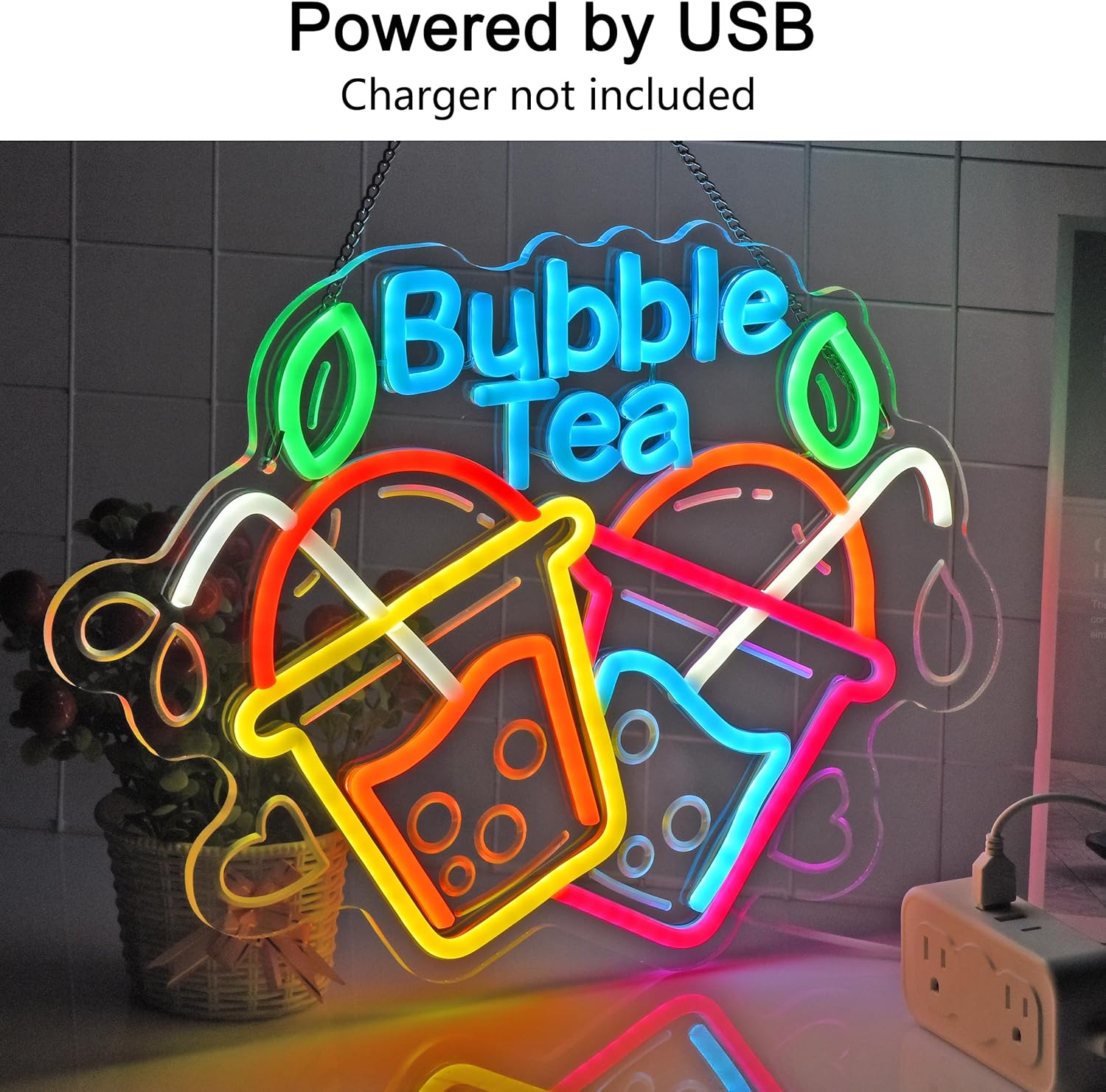 Bubble Tea Neon Sign USB Led L - Commercial Kitchen Light 评论和价格