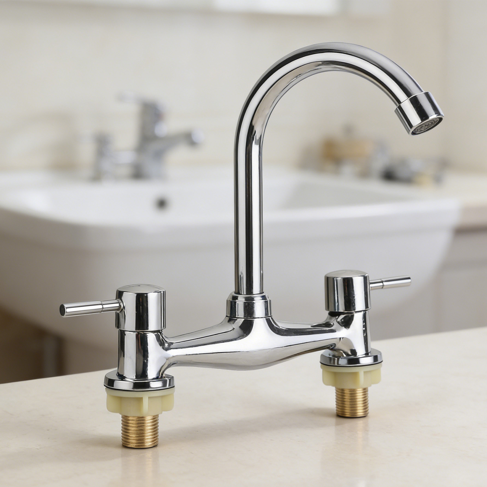 Modern Double Lever Chrome Kit - Commercial Kitchen Taps 评论和价格