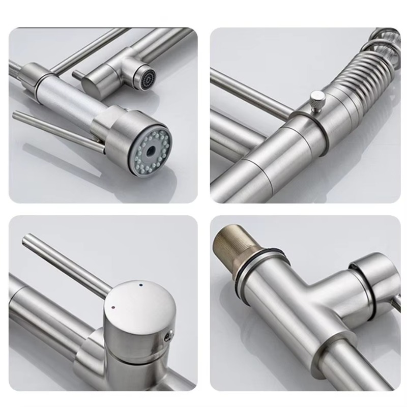 Modern Design 3-Way Spring Pul - Commercial Kitchen Taps 评论和价格