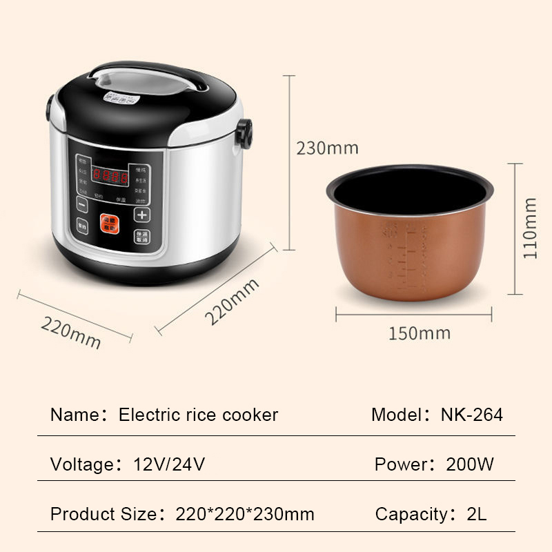 12V 24V Mini Rice Cooker Car T - Soup Kettle Warmer 评论和价格