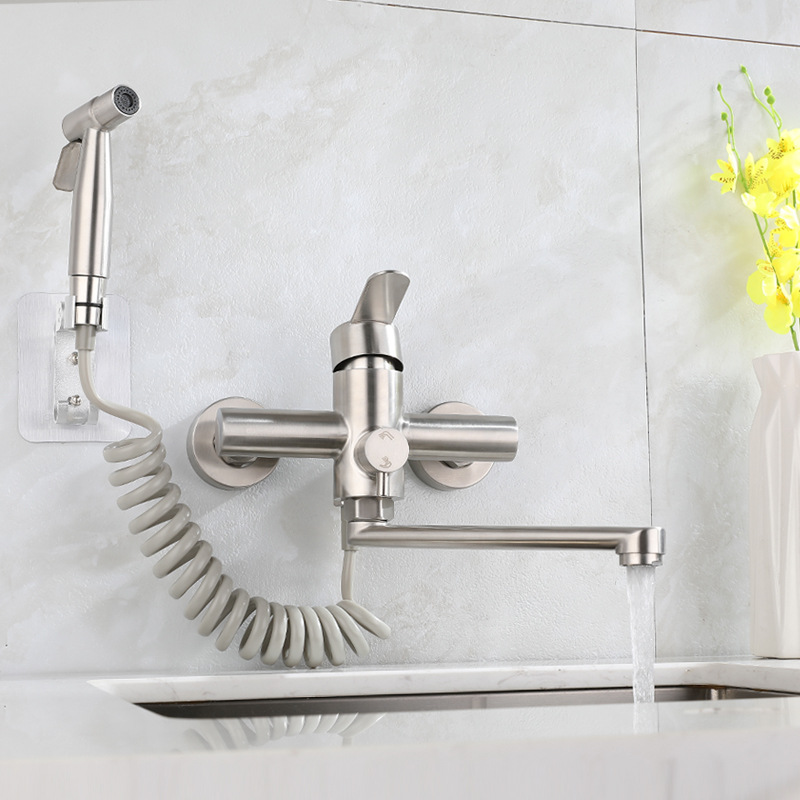 Brushed Nickel Wall Mount Sink - Commercial Kitchen Taps 评论和价格