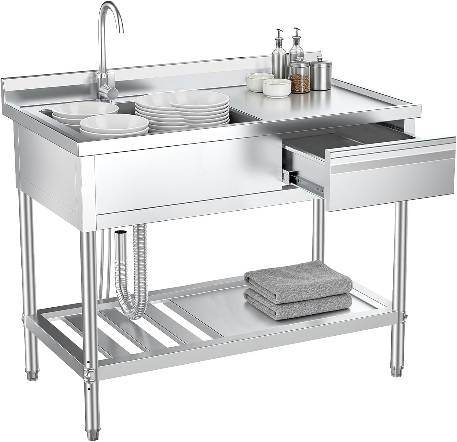 Stainless Steel Utility Sink W - Commercial Kitchen Plumbing 评论和价格